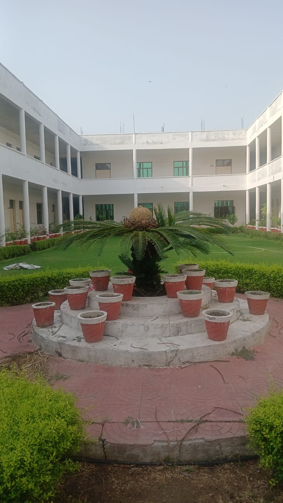 Campus building and courtyard at the institution